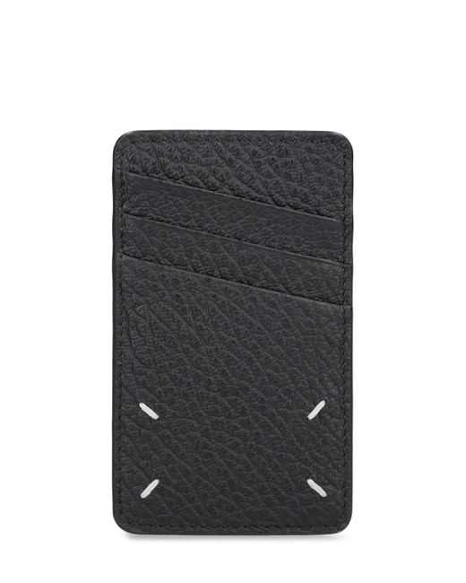 Porte-cartes vertical en cuir grainé Maison Margiela pour homme en coloris Black