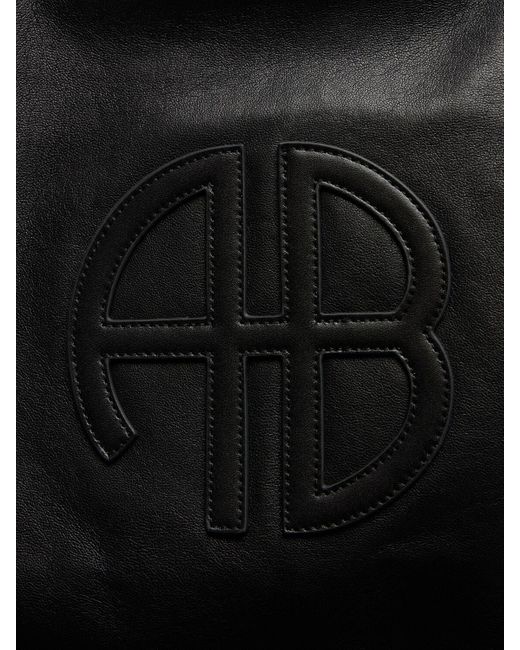 Anine Bing Black Large Rio Recycled Leather Tote Bag