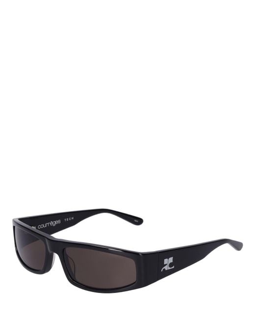 Courreges Black Techno Squared Acetate Sunglasses