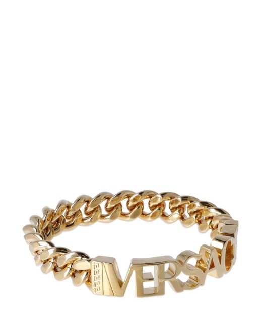 Versace Natural Metal Logo Bracelet for men