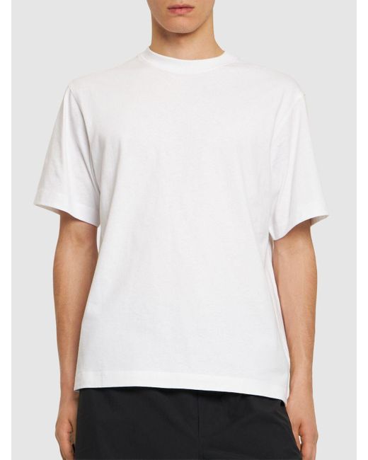 Camiseta de algodón estampado Burberry de hombre de color White