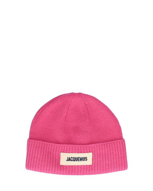 Jacquemus Pink Le Bonnet Beanie Hat for men