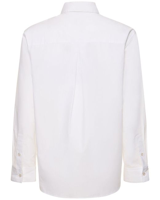 Marni White Embroidery Organic Cotton Poplin Shirt for men