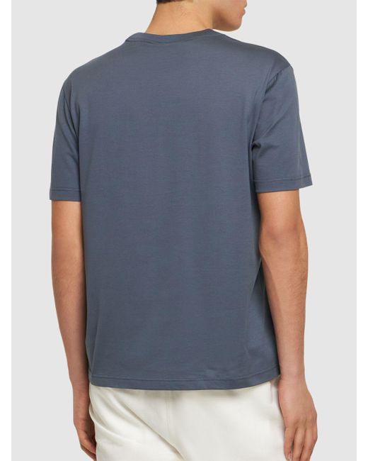 Camiseta de algodón jersey Brioni de hombre de color Blue