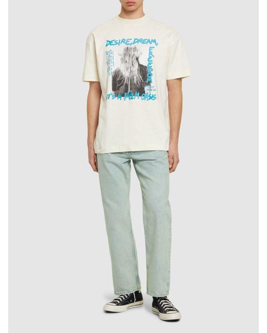 Palm Angels Blue Palm Oasis Cotton T-shirt for men