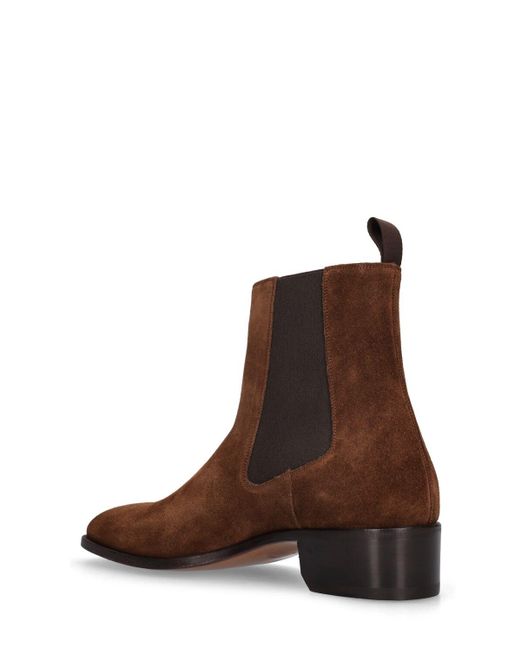 Tom Ford Brown 40mm Suede Ankle Boots for men