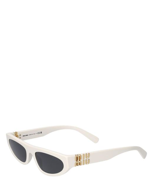 Gafas de sol cat eye de acetato Miu Miu de color White