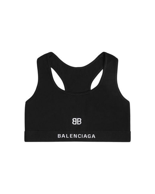 Balenciaga Cotton Jersey Sports Bra in Black | Lyst