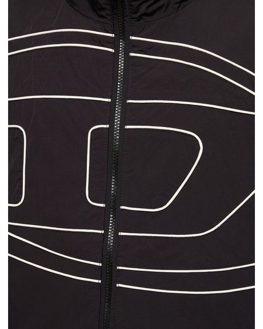 DIESEL Black Oval-D Nylon Windbreaker for men