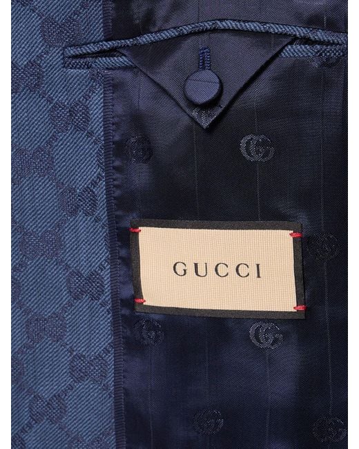 Gucci Blue gg Cotton Blend Jacket