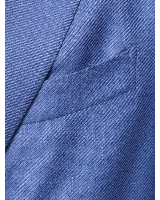 Zegna Blue Cashmere & Silk Blazer for men