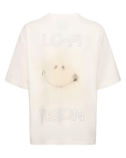 Maison Mihara Yasuhiro White Smiley Face Printed Cotton T-shirt for men