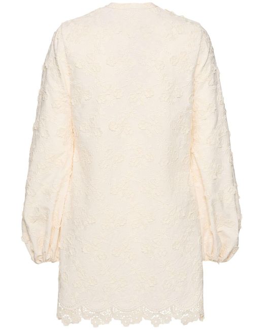 Giambattista Valli ポプリンミニドレス Natural
