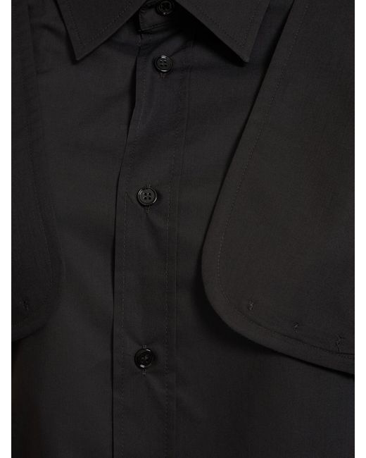 MM6 by Maison Martin Margiela Black Oberteil Aus Baumwollpopline