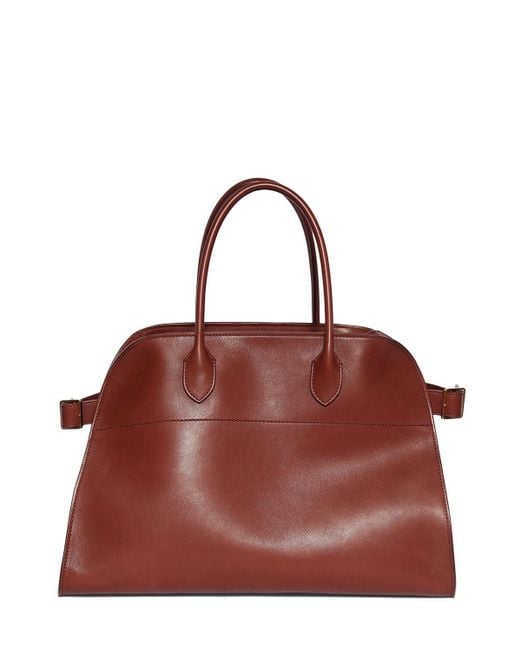 The Row Brown Soft Margaux 12 Leather Top Handle Bag