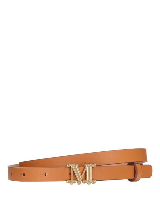 Cintura graziata in pelle 1.5cm di Max Mara in Brown