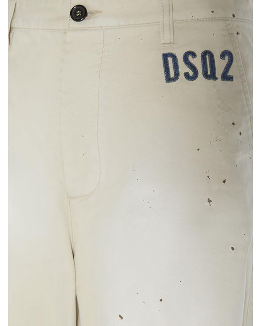 Pantaloni dsq2 osaka fit in cotone di DSquared² in White da Uomo