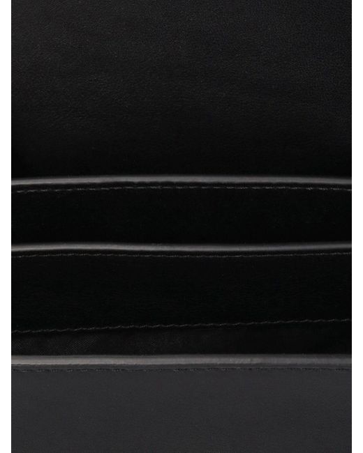Bolso de hombro de piel con logo Moschino de color Black