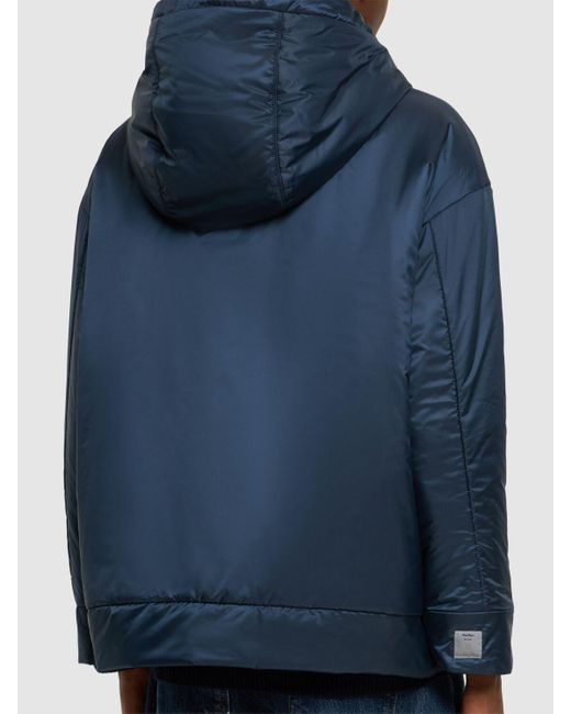 Max Mara Blue Greenbox Tech Reversible Hooded Jacket