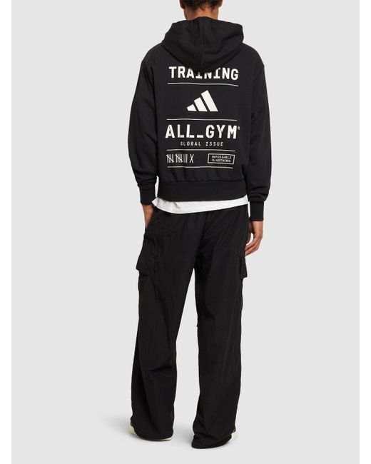 Felpa con logo e cappuccio di Adidas Originals in Black da Uomo