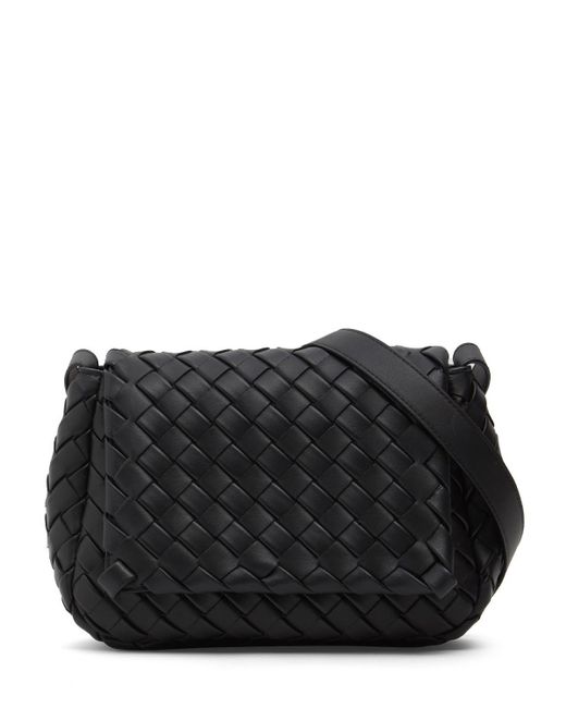 Bottega Veneta Black Small Cobble Leather Messenger Bag for men