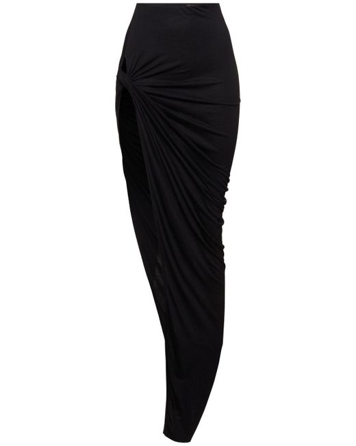 Rick Owens Black Edfu Twist-side Split Asymmetric Skirt