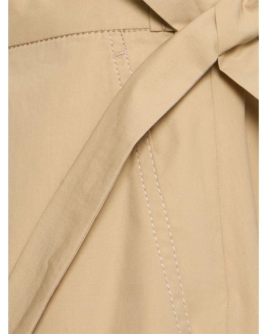 Mujer Falda Midi De Algodón Weekend by Maxmara de color Natural