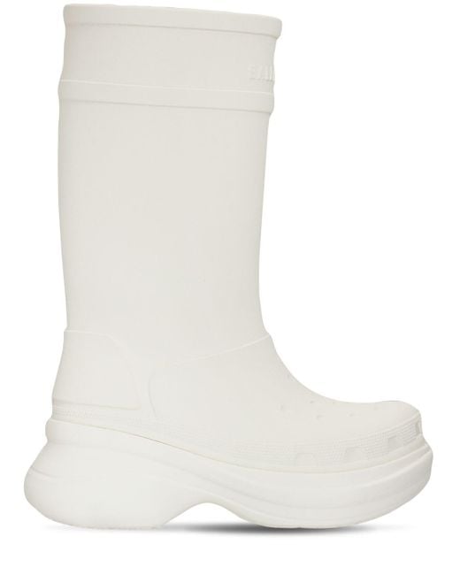 Balenciaga White Crocs Rubber Boots