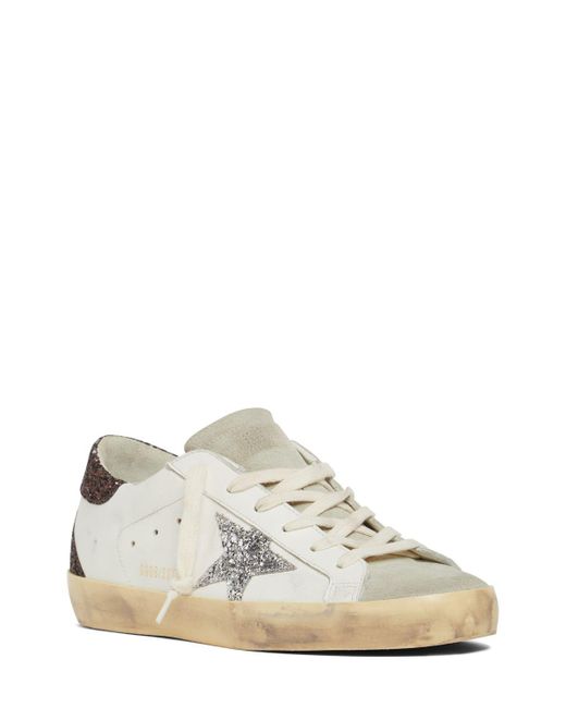 Golden Goose Deluxe Brand White 20mm Super Star Leather & Suede Sneakers