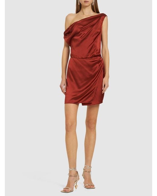 Reformation Red Minikleid Aus Seidensatin "alanis"
