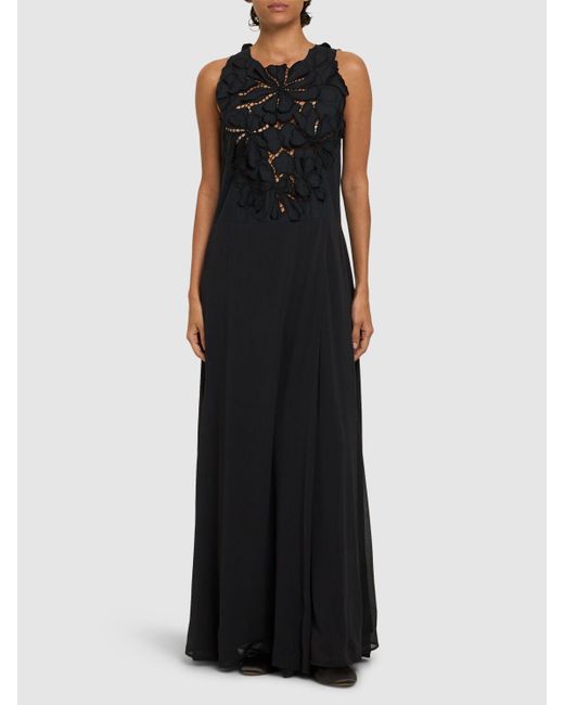 Forte Forte En Fleur ロングドレス Black