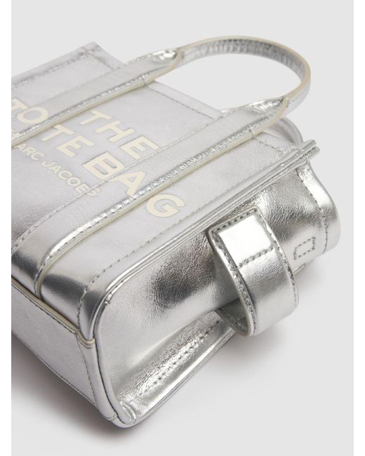 Marc Jacobs White Mini Handtasche Aus Leder "the Mini Tote"
