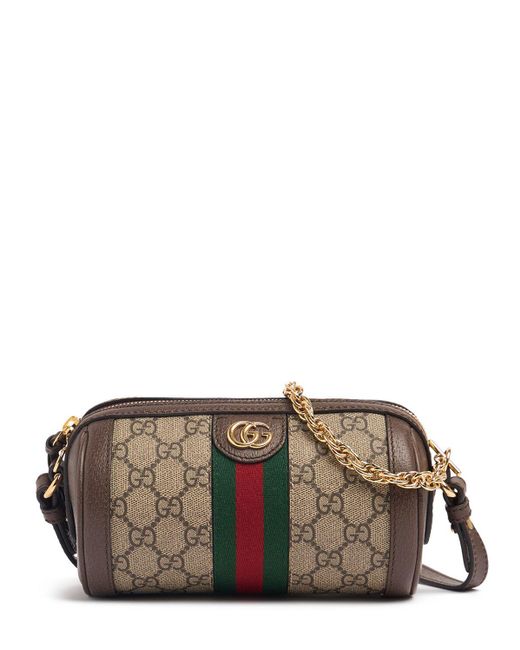 Gucci Ophidia Canvas Shoulder Bag Brown