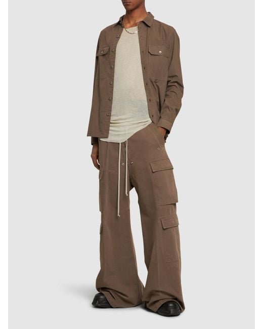 Pantalones cargo de algodón Rick Owens de hombre de color Brown
