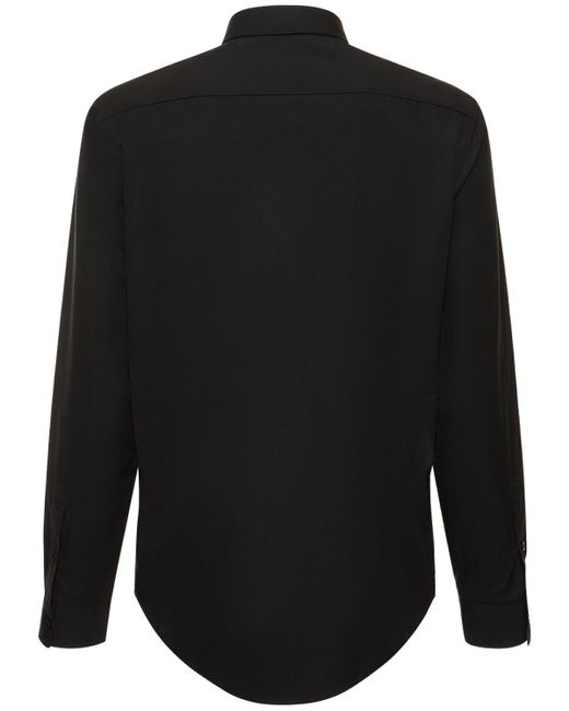 Camicia in cotone con logo di Burberry in Black da Uomo