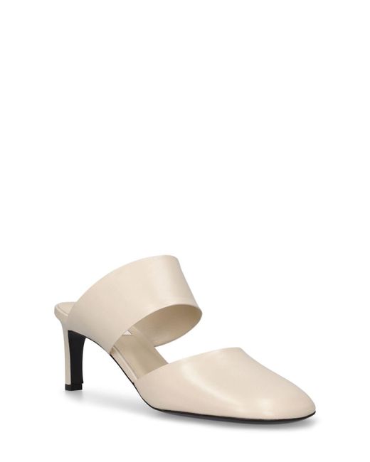 Zapatos mules de piel 35mm Jil Sander de color White