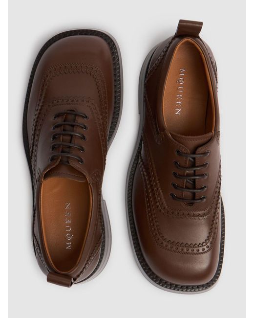 メンズ Alexander McQueen レザーダービーシューズ Brown