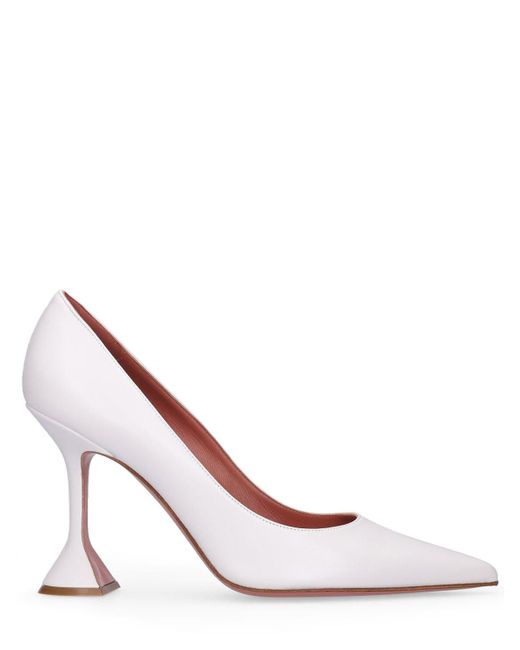 amina muaddi white pump