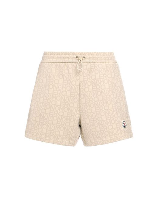 Moncler Natural Jacquard-shorts Mit Monogramm