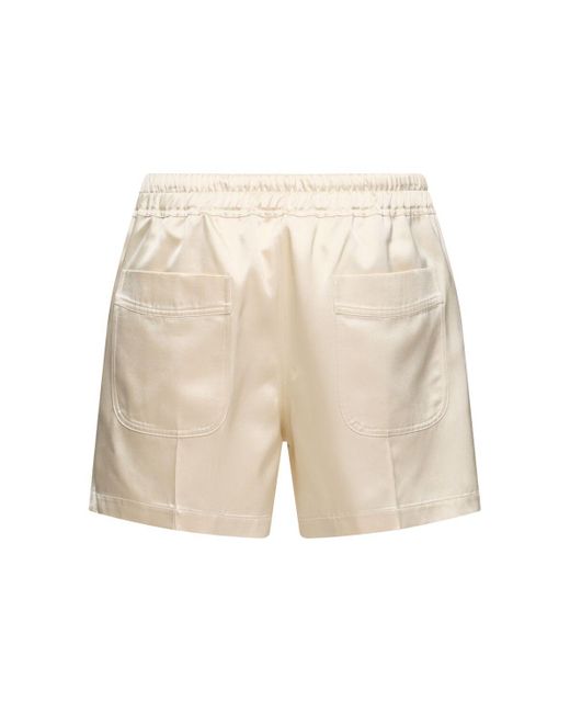 Tom Ford Natural Shiny Satin Shorts W/ Piping for men