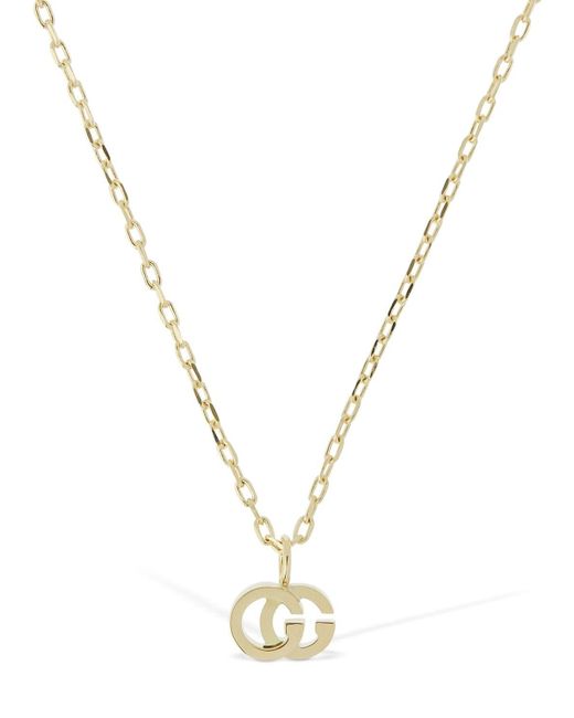 Gucci Metallic Halskette Aus 18kt Gold Mit Topaz "gg"