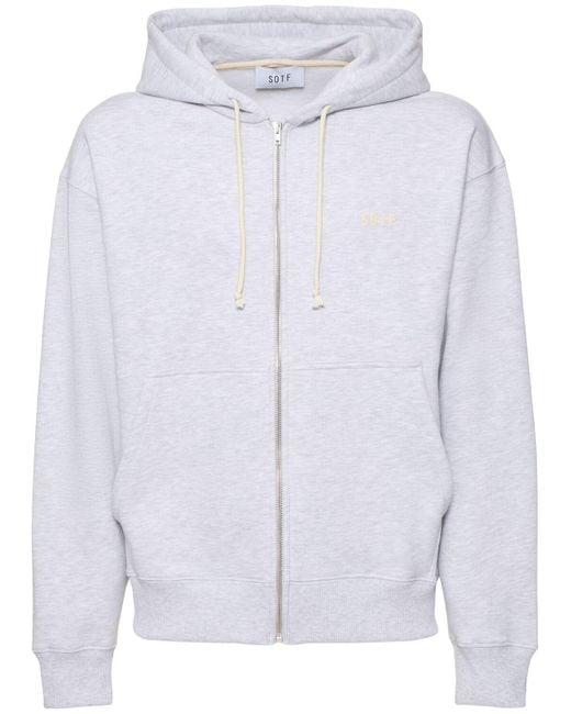 Donna Felpa Standard Con Cappuccio E Zip di Sotf in White