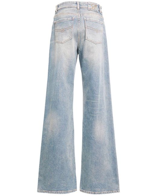 Blumarine Blue Denim Medium Waist Wide Leg Jeans