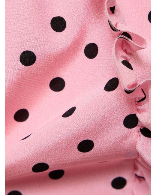 Alessandra Rich Pink Minikleid Aus Seidengeorgette Mit Punktmuster