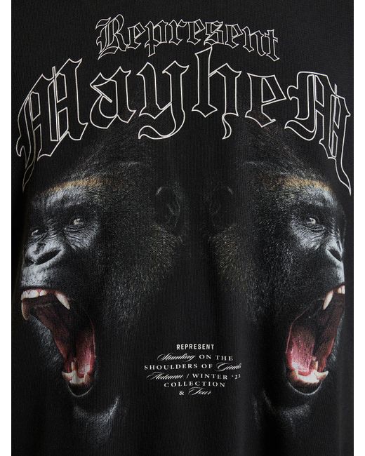 Represent Black Mayhem Printed Cotton T-Shirt for men