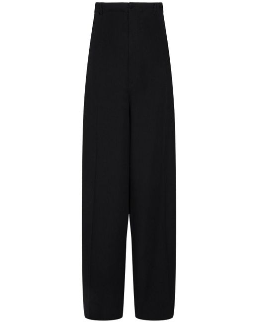 Balenciaga Black Large Fluid Poplin Cotton Pants for men