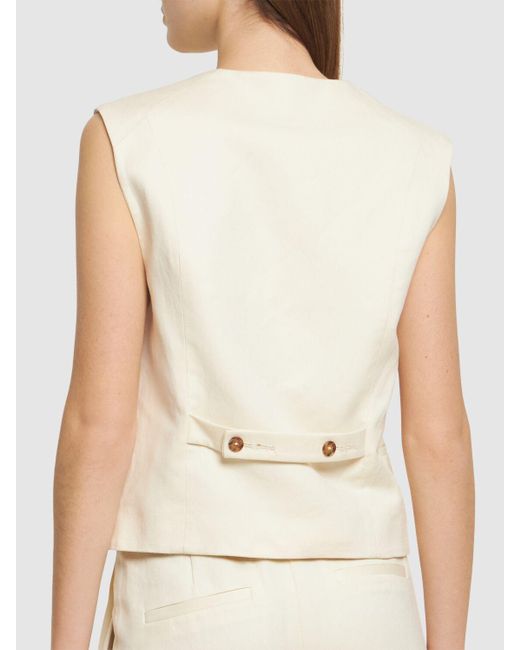 Loulou Studio Natural Iba Cotton & Linen Vest