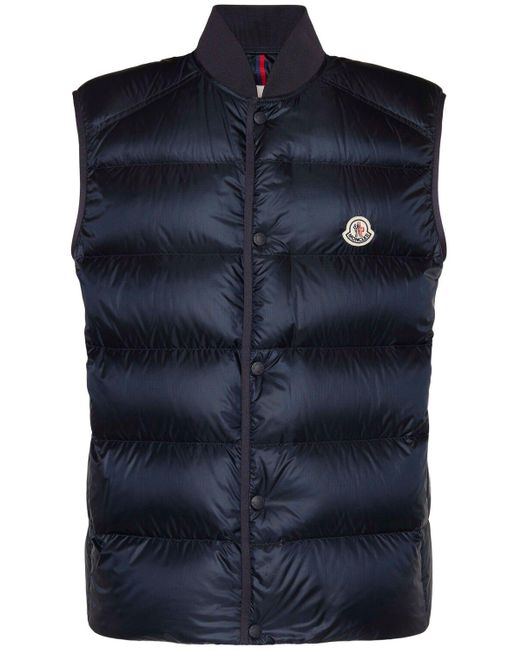 Moncler Serot Nylon Down Vest in Blue for Men Lyst