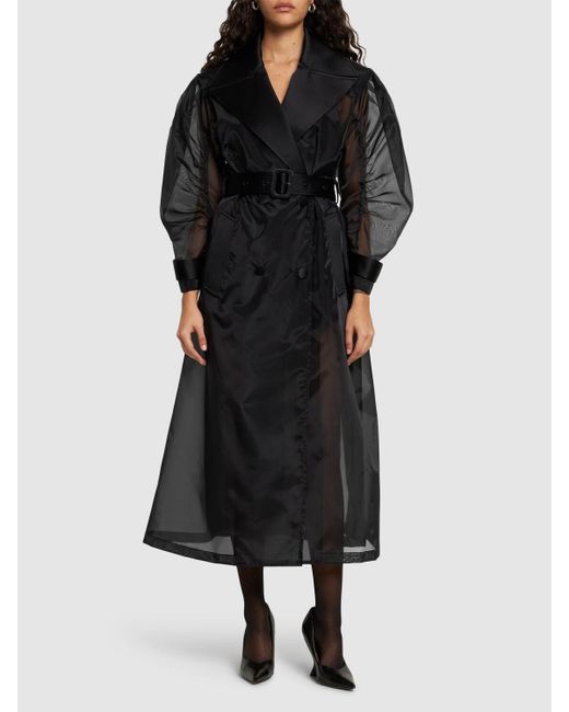 Dolce & Gabbana Black Long Belted Organza Coat