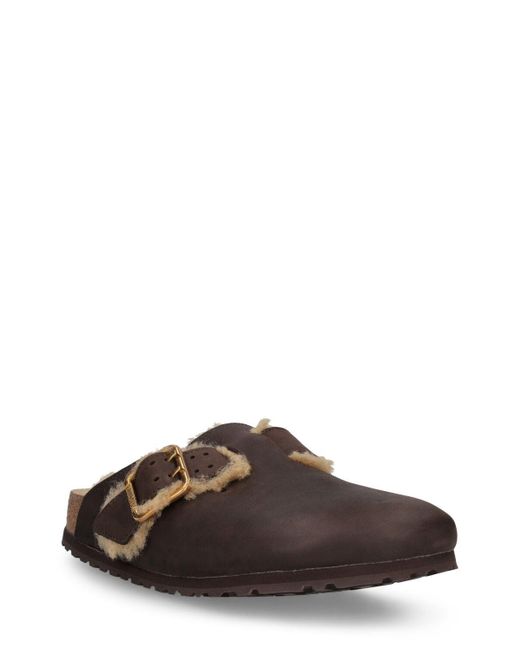 birkenstock boston wool lined mules